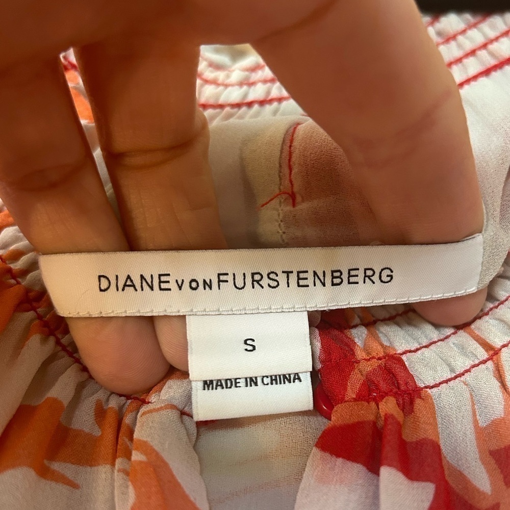 Diane von Furstenberg DVF Jeannette silk blouse Size S - Picture 6 of 14
